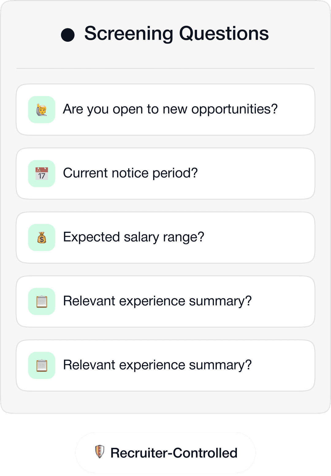 Define Screening Questions